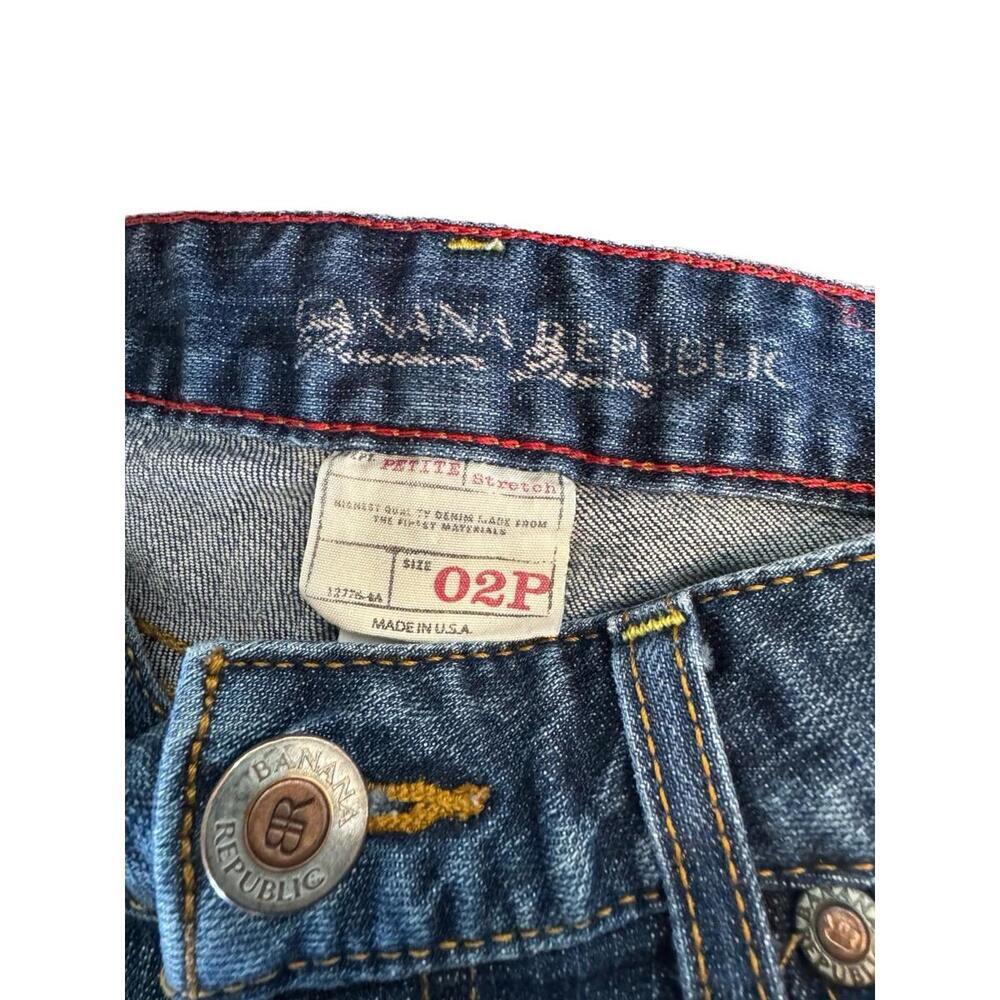 Banana Republic Jeans Womens Petite Stretch Size 2 Dark 16 - Picture 2 of 7